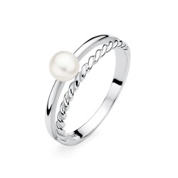 Inel argint cu perla naturala alba model impletit DiAmanti SK22517R_W-G (Argint 925‰ 1,9 g.)